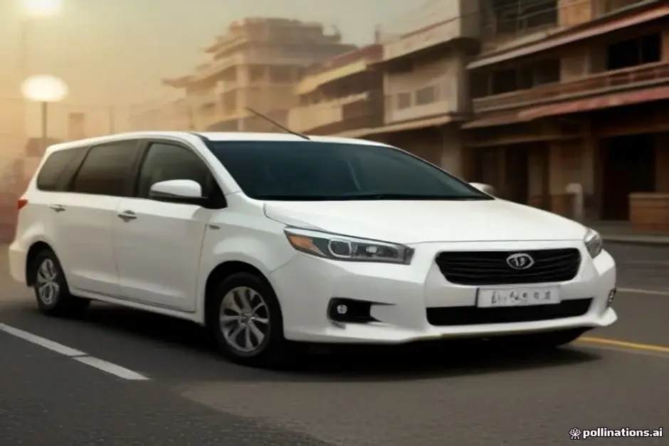 Luxury white Toyota Innova Crysta cab parked at Varanasi Ghat, modern clean executive taxi, golden hour. Varanasi Tour Packa
