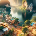 Cinematic wide angle of luxurious homes in Lucknow