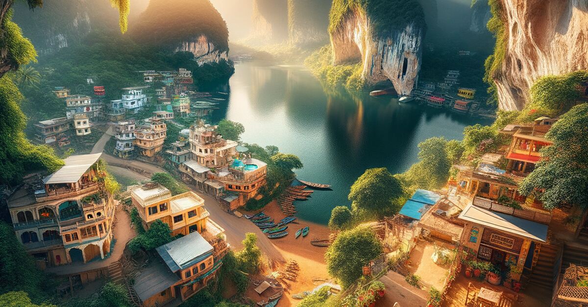 Cinematic wide angle of luxurious homes in Lucknow